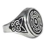 Anillo Sello Diosa Hecate Wicca Plata 1,8 Cm 12 Gr Art 895