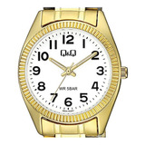 Reloj By Q&q Dama Dorado Sumergible Q65a !. Color Del Fondo Blanco