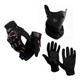 Cuello Mascara Respirador + 1ra Piel + Guantes Pro Biker Sti