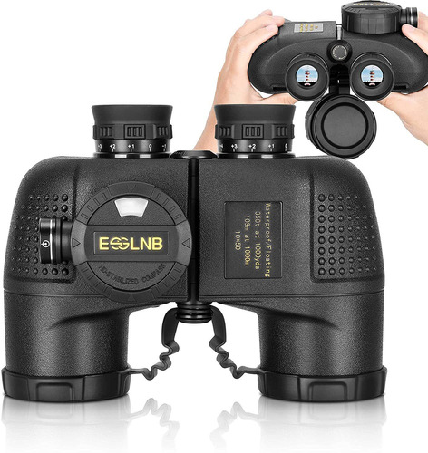 Binocular Esslnb, 10x50/lente Bak-4/brujula Ipx7
