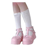 Zapatos Lolita Bowknot Dark Goth Punk Plataforma Loli Zapato