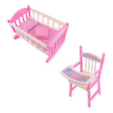 1 Silla Plegable De Bebé Abs Y Juguete De Cuna For Muñeca