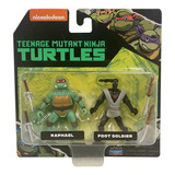 Tortugas Ninja Set Con Dos Figuras Raphael Y Foot Soldier