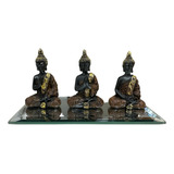 Trio Mini Buda Tibetano Sabedoria Decoracao Enfeite Casa Md3