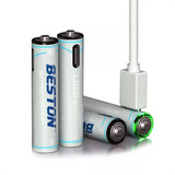 Pila Recargable Aaa Beston 400mah Usb Tipo C 1.5v Led Luz 