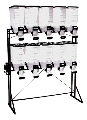 Kit Dispenser De Ração Durabox Standard Black 10 X 40 Litros