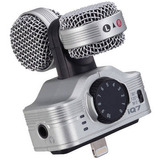 Microfone Estéreo Zoom Iq7 Mid-side Lightning Para iPhone Cor Prateado