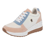 Tenis Chunky American Polo 2222 Color Blanco Para Mujer Tx6