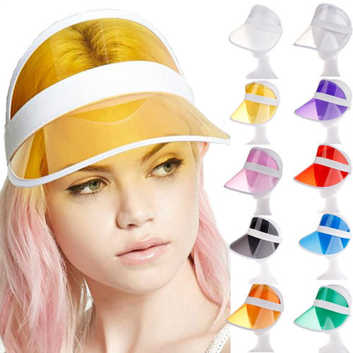 Visera Tornasol Gorro Transparente, Diseño De Playa Mujer 