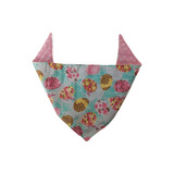 Bandana Pet De Pascoa Dupla Face Verde Com Rosa- Tamanho P