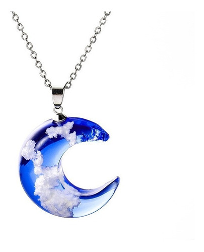 Nuevo Collar Luna Con Pedacito De Cielo Azul Nubes