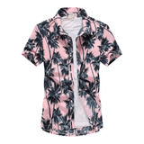 Camisa Casual Hawaiana Talla Grande Para Hombre Con Estampad