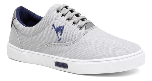 Tenis Masculino Sapatenis Polo Joy Confortavel Casual Cinza