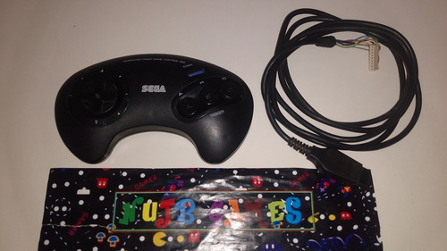 Carcaça  Do Controle Mega Drive + Cabo Conector Db9