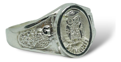 Anillo De Graduación Primaria Grueso Liso En Plata 925 