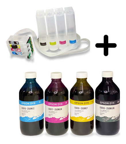 Sistema De Tinta + 4tintas 250ml Para Ep Xp-211 Xp-201 Alpha