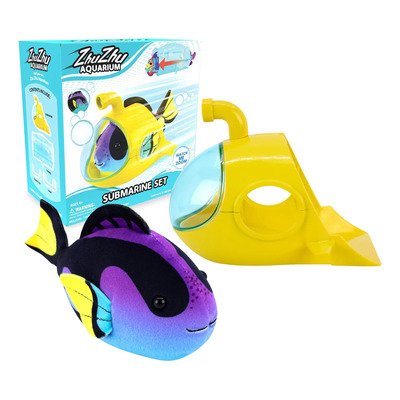 Set Aquarium Submarine Zhuzhu Con Pez Tang Azul