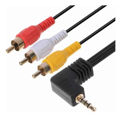 Cable De Audio Y Vídeo De 3.5mm A 3 Rca Salida Con Ángulo L