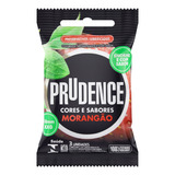 Preservativo Lubrificado Morangão Prudence Cores E Sabores Xxg Pacote 3 Unidades