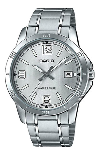 Reloj Casio Mtp-v004d-7b2udf Hombre 100% Original Color De La Correa Plateado Color Del Bisel Plateado Color Del Fondo Gris