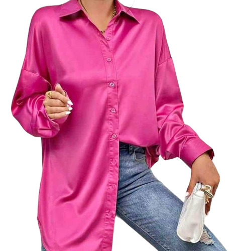 Camisa De Satin Mujer - Blusa De Satín Dama