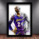 Quadro  Poster Nba Los Angeles Lakers Kobe Bryant Moldura A3