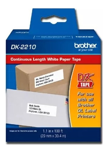 Cinta Dk2210 Etiquetadora Brother Dk2210 Blanco 2900 X 30.4m