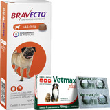 Bravecto De 4,5a10kg + Vermifugo Vetmax Plus 4 Comp Promoção