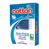Cotonete Hastes Flexíveis Bastonetes Cotton Line 75 Unidades