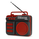 Radio Am Fm Retrobox Mini Recargable Portatil Rtx-10 Color Rojo