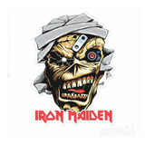 Adesivo Resinado3d Iron Maiden Eddie Powerslave Heavy Metal 