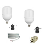 Lampara Kit Cultivo Indoor Luces Led 100w E27 Floración X2