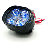 Faro Para Moto Rasen Auxiliar Ovalado 4 Led Blanco Con Luz A