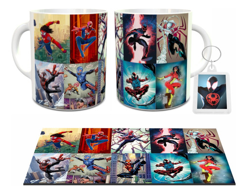 Mugs Pocillo Spider-man, Hombre Araña, Marvel + Llavero