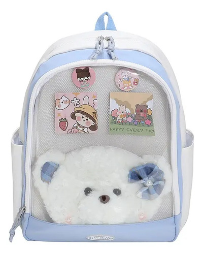 Mochila Escolar De Gran Capacidad Mochila Linda Y Versátil Bolsa Transparente Trae 2piezas | Meses sin interés