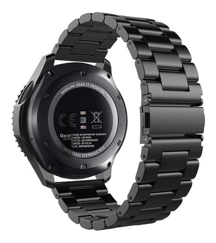 Pulseira Aço Inox Para Galaxy Watch 46mm 3 45mm Gtr 47mm Cor Preta