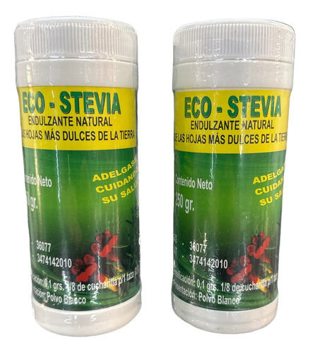 Eco Stevia 10 Frascos Grandes 160 G  + Envio Gratis (oferta)