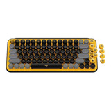 Teclado Mecânico Logitech Pop Keys S/ Fio Amarelo 920-010710