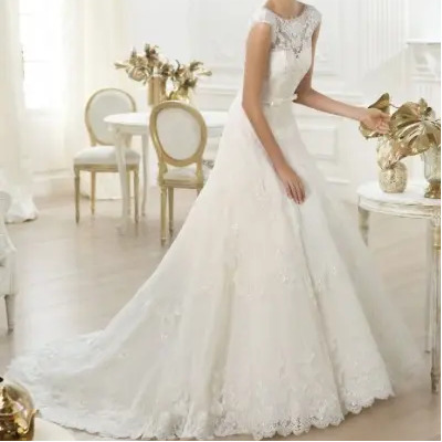 Vestido De Novia Pronovias Lenit Talla 4 Blanco Liso S