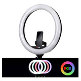 Iluminador Circular Led Ring Light Tolifo 19 Rgb 60w Selfie Cor Da Estrutura Preto 110v/220v