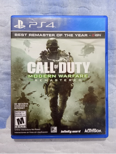 Juego Físico Call Of Duty Modern Warfare Remasterizado Ps4 