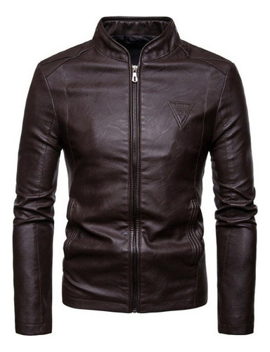 Trench Coat Masculino De Couro Biker