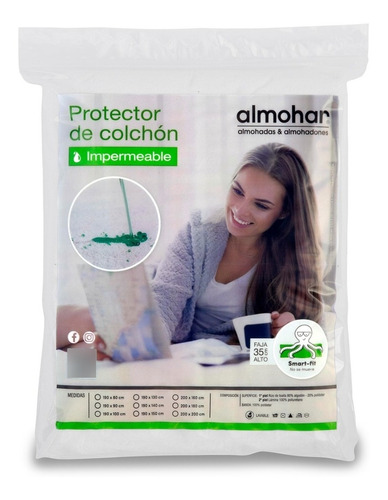 Cubre Colchón Protector Impermeable Toalla Y Pvc 1 Plaza