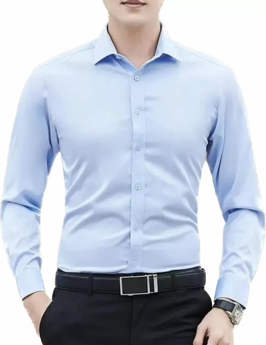 Camisa Slim Fit Hombre Elastizada Entalladas