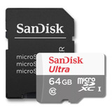 Microsd 100mbs Sandisk Ultra 64gb P/filmadoras Profissionais