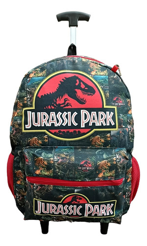 Mochila Rodinhas Jurassik Park Dinossauro Escolar Viagem 