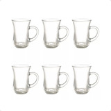 Jarros Tazas Vidrio Con Manija Set X6