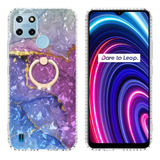 Funda De Tpu Con Soporte De Anillo Para Realme C25y/c21y