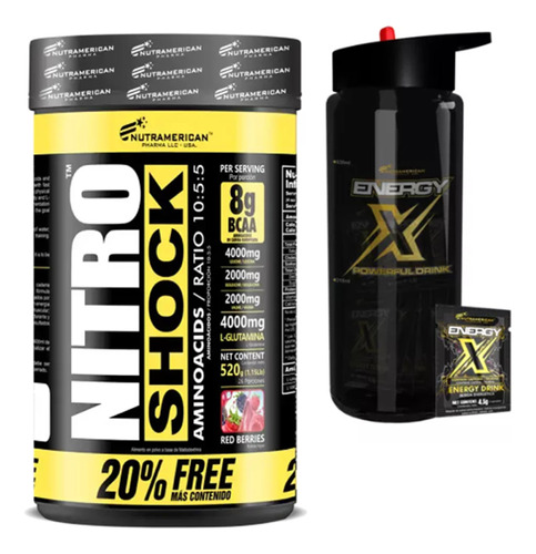 Nitro Shock Bcaa + Tarro Energy - g a $248