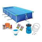 Piscina 6200l+bomba 110v + Flutuador+cloro+estojo Avaliador